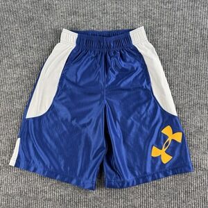 Under Armour Shorts Men Small Blue White Basketball Dazzle Athletic Shiny Silky